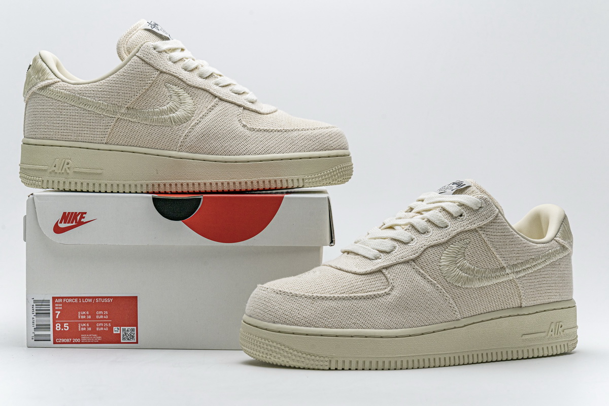 Cz9084 200 Stussy X Nike Air Force 1 Low Fossil Stone 7 - www.kickbulk.cc